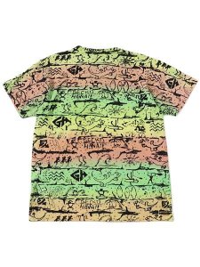 画像2: 【MEGA SALE】GECKO HAWAII TIE DYE GECKO WALL TEE GREEN/YELLOW/RED (2)