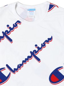 画像3: 【MEGA SALE】CHAMPION AOP HERITAGE TEE-DROPSHADOW SCRIPT WHITE (3)