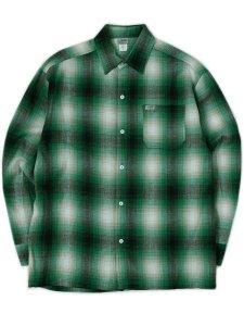 画像1: CALTOP FL PLAID L/S SHIRT GREEN/WHITE (1)