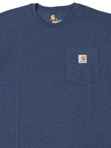 画像3: 【MEGA SALE】CARHARTT L/S WORKWEAR POCKET TEE-DARK COBALT BLUE (3)