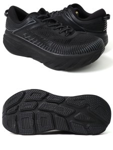 画像2: 【送料無料】HOKA ONE ONE BONDI 7 BLACK/BLACK (2)