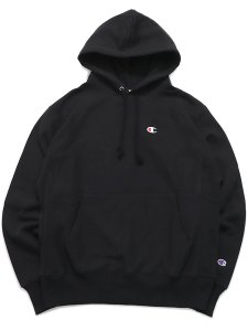 画像1: 【送料無料】CHAMPION REVERSE WEAVE PO HOOD-BLACK (1)