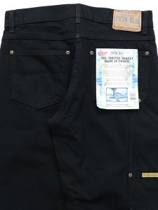 画像5: 【送料無料】PRISON BLUES DOUBLE KNEE RINSED BLACK WORK JEAN (5)