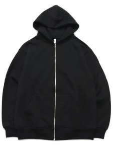 画像1: 【送料無料】LOS ANGELES APPAREL 14oz HEAVY FLEECE HOODED ZIP UP-BLACK (1)