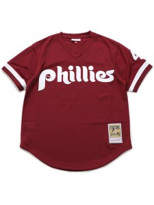 画像1: 【送料無料】MITCHELL & NESS AUTHENTIC MESH BP-DYKSTRA 91 #4 PHILLIES (1)