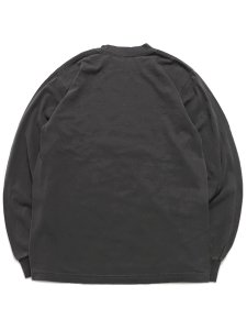 画像2: LOS ANGELES APPAREL 6.5oz GARMENT DYED CREW L/S TEE-V.BLACK (2)