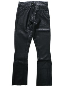 画像1: 【送料無料】mnml B169 LEATHER FLARE DENIM BLACK (1)