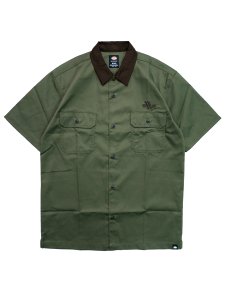 画像1: 【SALE】DICKIES V.ALVAREZ BLOCK COLLAR WORK SHIRT MIL.GR (1)