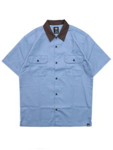 画像1: 【SALE】DICKIES V.ALVAREZ BLOCK COLLAR WORK SHIRT GULF B (1)