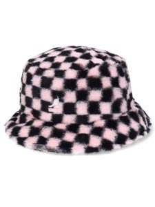 画像1: 【SALE】KANGOL FAUX FUR BUCKET-PEPTO CHECK (1)