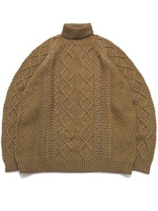 画像1: 【SALE】【送料無料】SNOW PEAK ALPACA MIXED KNIT TURTLENECK PULL MUSTAR (1)