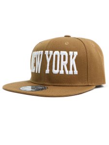 画像1: 【SALE】MU:KA: HEADWEAR NEW YORK SNAPBACK CAP TAN (1)