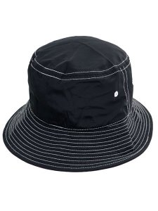 画像1: NEW HATTAN WHITE STITCHING POLY BUCKET HAT (1)