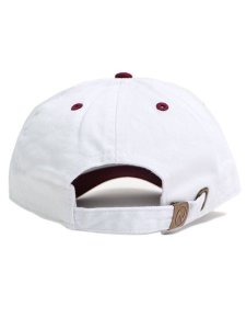 画像4: NEW HATTAN 6PNL 2T COTTON CAP-WHITE/BURGUNDY (4)
