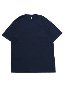 画像1: LOS ANGELES APPAREL 6.5oz GARMENT DYED POCKET TEE-NAVY (1)