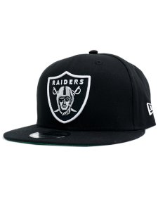 画像1: NEW ERA 9FIFTY NFL LV RAIDERS SHIELD LOGO BK/WH (1)