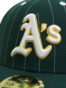 画像6: 【SALE】NEW ERA LP 59FIFTY PINSTRIPE ATHLETICS DK GREEN (6)