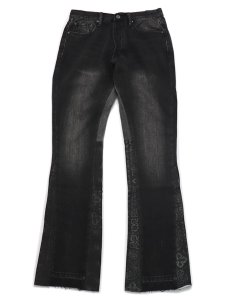 画像1: 【送料無料】mnml B167 PAISLEY FLARE DENIM BLACK (1)