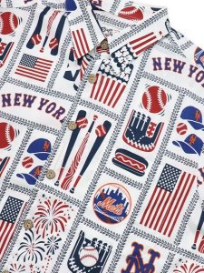 画像3: 【SALE】REYN SPOONER NEW YORK METS AMERICANA SHIRT (3)