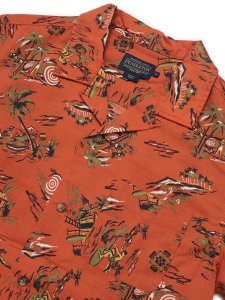 画像3: 【MEGA SALE】PENDLETON S/S ALOHA SHIRT CHILI PALMS (3)