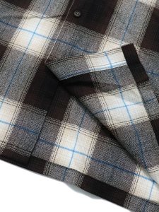 画像4: 【送料無料】CALTOP FL PLAID L/S SHIRT BROWN/IVORY/BLUE (4)