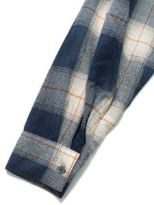 画像6: 【送料無料】CALTOP FL PLAID L/S SHIRT NAVY/IVORY/ORANGE (6)
