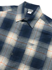 画像3: 【送料無料】CALTOP FL PLAID L/S SHIRT NAVY/IVORY/ORANGE (3)
