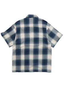 画像2: CALTOP FL PLAID S/S SHIRT NAVY/IVORY/ORANGE (2)