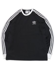 画像1: ADIDAS 3-STRIPES L/S TEE-BLACK (1)