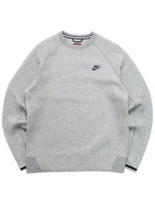 画像1: 【送料無料】NIKE TECH FLEECE L/S CREW-DK GREY HEATHER/BK (1)