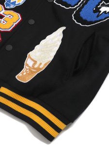 画像4: 【SALE】【送料無料】ICECREAM DOLLAR SIGN VARSITY JACKET BLACK (4)