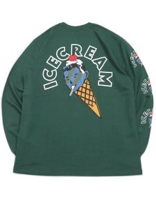 画像1: 【送料無料】ICECREAM CONE MAN LS TEE DARK GREEN (1)