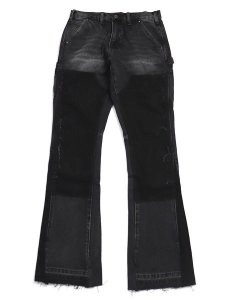 画像1: 【送料無料】mnml B118 FLARE WORK DENIM BLACK (1)