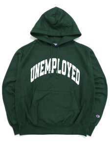 画像1: 【送料無料】COLD WORLD FROZEN GOODS UNEMPLOYED HOODIE 12oz DARK GREEN (1)