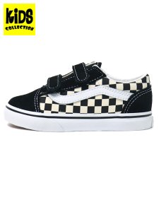 画像1: 【KIDS】VANS TODDLER OLD SKOOL V PRIMARY CHECK BLK/WH (1)