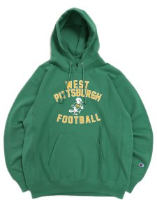 画像1: 【送料無料】CHAMPION RW 10oz FT HOODED SWEAT GRAPHIC-MD GREEN (1)