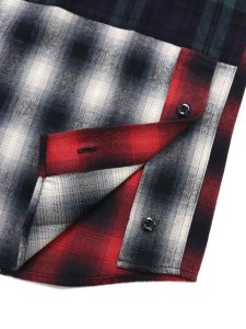 画像4: 【SALE】MANASTASH PATCHED FLANNEL SHIRT NAVY (4)