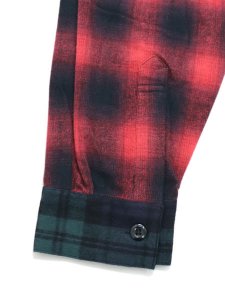 画像6: 【SALE】MANASTASH PATCHED FLANNEL SHIRT NAVY (6)
