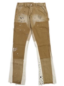 画像1: 【送料無料】mnml B243 FLARE DENIM BROWN (1)