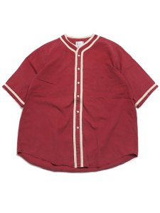 画像1: 【SALE】MR.REMAKE MAN REMAKE BASEBALL SHIRT RED ASSORT (1)