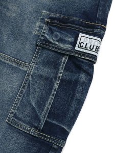 画像7: 【送料無料】PRO CLUB HW BAGGY FIT DENIM CARGO PANT DK STW (7)