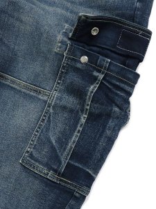 画像8: 【送料無料】PRO CLUB HW BAGGY FIT DENIM CARGO PANT DK STW (8)