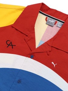 画像3: 【SALE】PUMA BMW MMS WOVEN CALDER SHIRT-POP RED AOP (3)