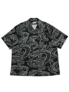 画像1: 【SALE】SCHOTT HAWAIIAN SHIRT DRAGON CHARCOAL (1)