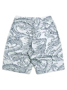 画像2: 【SALE】SCHOTT HAWAIIAN SHORTS DRAGON WHITE (2)