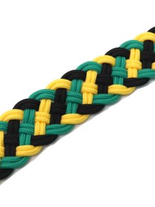 画像4: RAISE8 APPAREL BRAID BELT JAMAICA BLACK/GREEN/YELLOW (4)