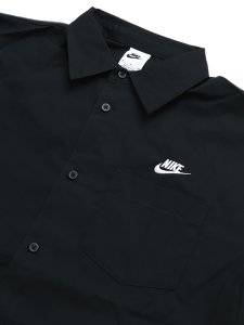 画像3: 【SALE】NIKE CLUB OXFORD BOTTON UP S/S TOP-BLK/WHT (3)