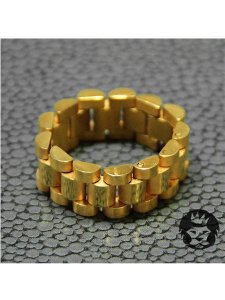 画像2: KING ICE ROLEX LINK GOLD RING (2)