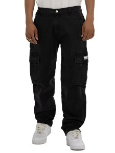 画像7: 【送料無料】PRO CLUB HW RELAXED FIT DENIM CARGO PANT BLACK (7)