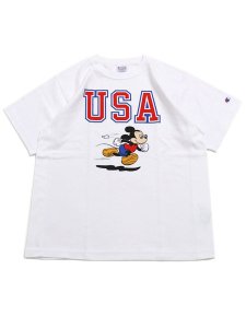 画像1: 【SALE】CHAMPION RW 9.4oz JERSEY TEE USA MICKEY-WHITE (1)